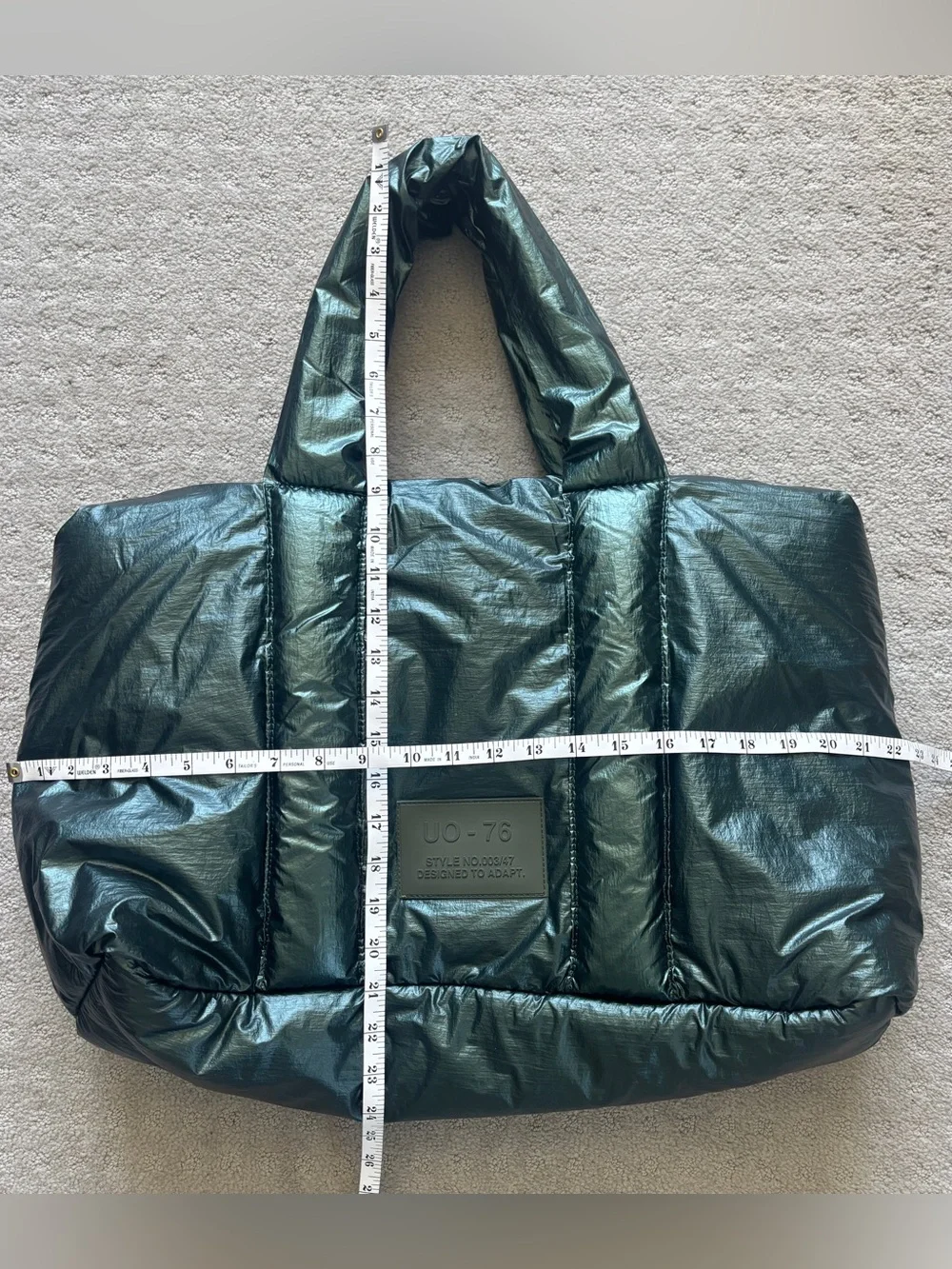 Urban Outfitters Metallic Green Puffer Tote